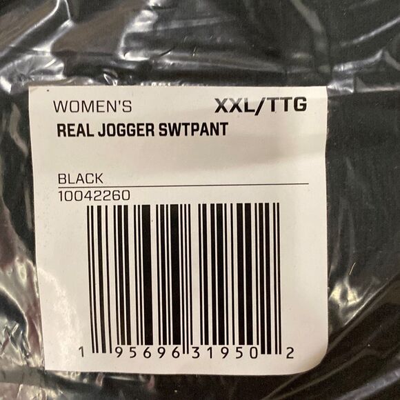 Ariat NWT Sequined Logo Real Jogger Sweatpants Warm Fleece-Lined Casual In Black - Picture 3 of 5